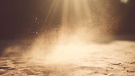 Dust particles sprayed by the wind. Sand on the ground or dust on the floor. Generative AIの素材