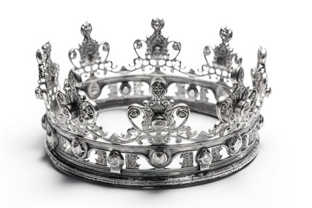 Beautuful shiny crown with medieval ornament and jeewelry. Ancient king or quenn crown. Generated AIの素材