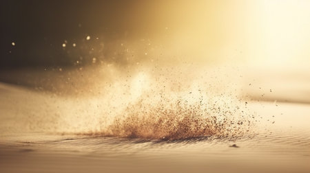 Dust particles sprayed by the wind. Sand on the ground or dust on the floor. Generative AIの素材