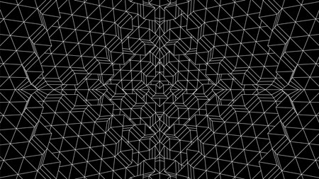 Geometric grid background with 80s styled mesh. Cyberpunk abstract background with retro computer...