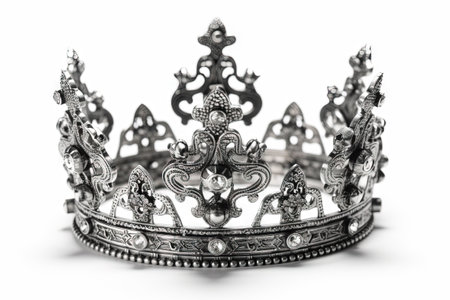 Beautuful shiny crown with medieval ornament and jeewelry. Ancient king or quenn crown. Generated AIの素材