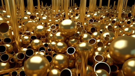 Industrial plant background with shiny pipes. Generated AIの素材