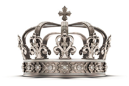Beautuful shiny crown with medieval ornament and jeewelry. Ancient king or quenn crown. Generated AIの素材