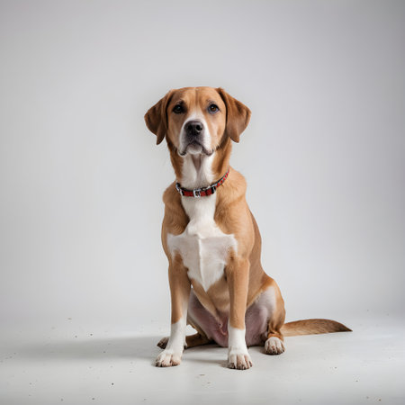Portrait of a purebred dog on a white background. Studio shot.の素材
