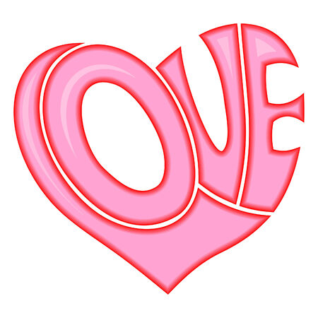  word love enclosed in shape of heartのイラスト素材