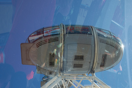 LONDON / Great Britain  - June 26, 2018 : Capsule of London Eye â popular attraction and symbol of City.のeditorial素材