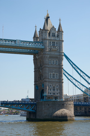 London, United Kingdom - June 25 2018: Tower Bridge above River Thames on sunny day. Historical and...