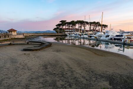 Early morning on California coast. yachts in a marine in San Francisco bayの写真素材