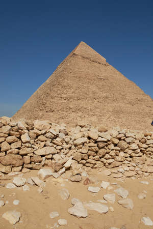 Pyramid of Khafre (also read as Khafra, Khefren) or of Chephren is the second-tallest and second-largest of the Ancient Egyptian Pyramids of Giza and the tomb of the Fourth-Dynasty pharaoh Khafre (Chefren)の写真素材