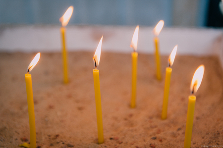 Orthodox baptism in the Church of the Babies in Ukraine and Russia icons and church attributesの写真素材