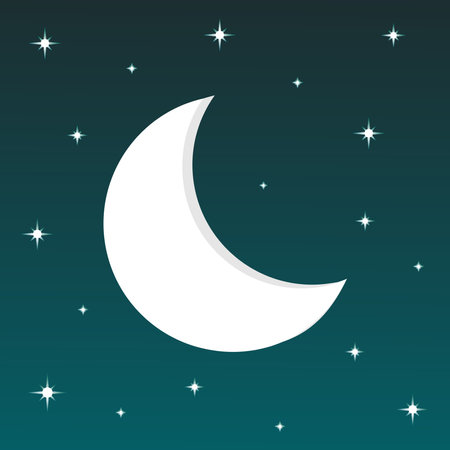 Moon and stars pattern background. Vector illustration.のイラスト素材