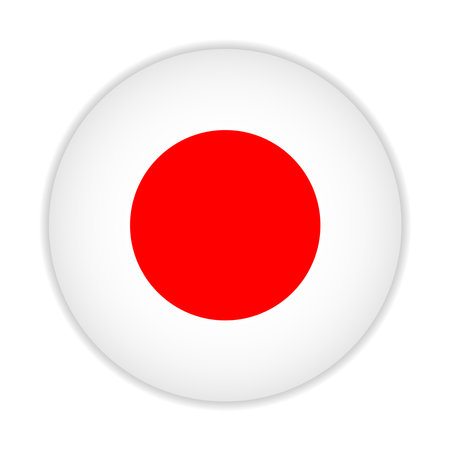 Round flag of Japan. Vector Illustration.のイラスト素材