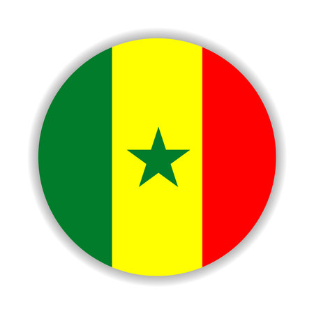 Round flag of Senegal. Vector Illustration.のイラスト素材