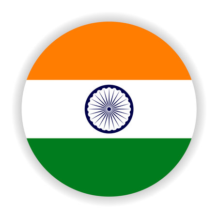 Round flag of India. Vector illustration.のイラスト素材
