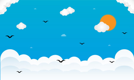 Summer day background template. Vector illustration.のイラスト素材