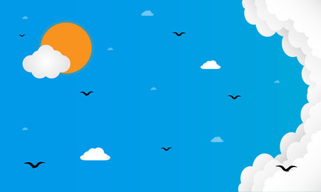 Summer day background template. Vector illustration.のイラスト素材