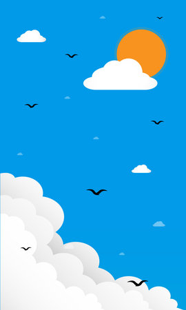 Summer day background template. Vector illustration.のイラスト素材