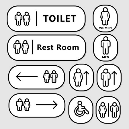 Toilet sign and rest room sign design. Vector Illustration.のイラスト素材