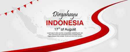 Indonesia Independence Day banner. Vector illustration of Indonesia national holiday.のイラスト素材