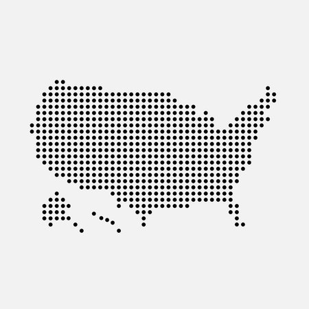 USA dotted map. Vector design.のイラスト素材