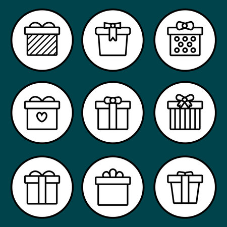 Gift box icon. Vector illustrationのイラスト素材