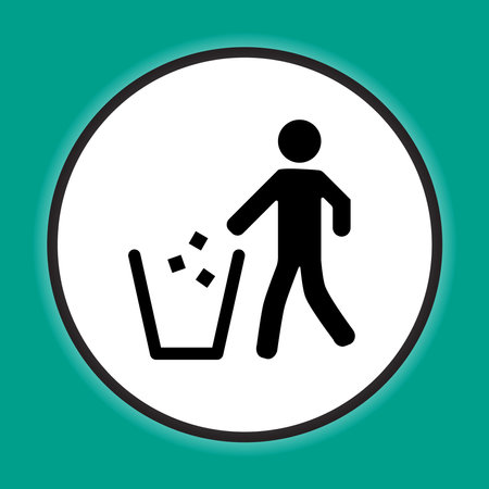 Throwing trash sign. Vector design.のイラスト素材