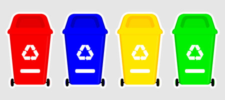 Recycle bin icon on pack. Vector design.のイラスト素材