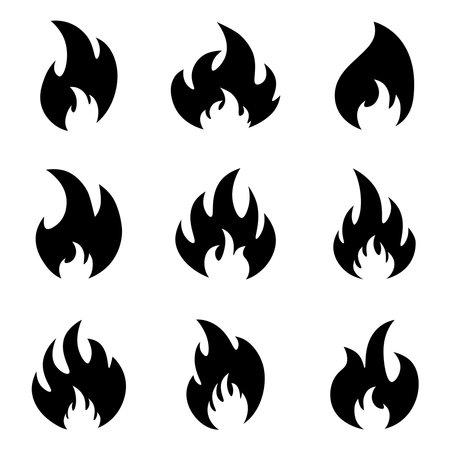Fire flame icon on pack. Vector illustration.のイラスト素材