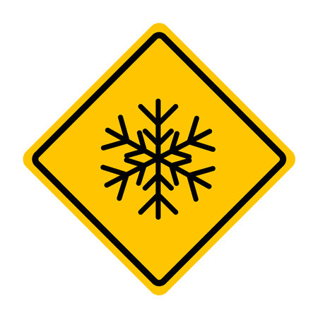 Snow ahead sign. Road and traffic sign. Vector illustration.のイラスト素材