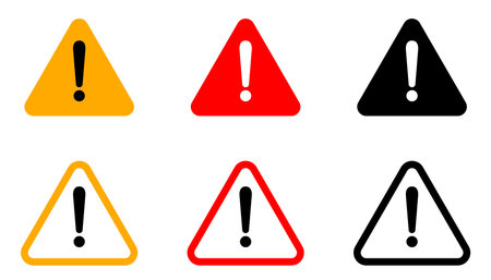 Set of warning signs isolated on a white background. Vector illustration.のイラスト素材