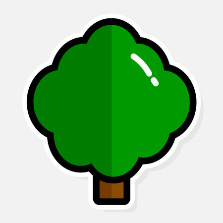 Tree flat icon with long shadow, eps10 vector illustration.のイラスト素材