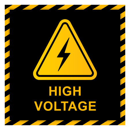 High voltage. Electricity sign and symbol. Vector design.のイラスト素材