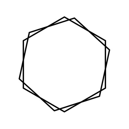 Hexagon frame template isolated on white background. Vector illustration.のイラスト素材