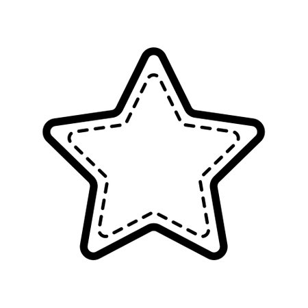 Star outline shape template isolated on white background. Vector illustration.のイラスト素材