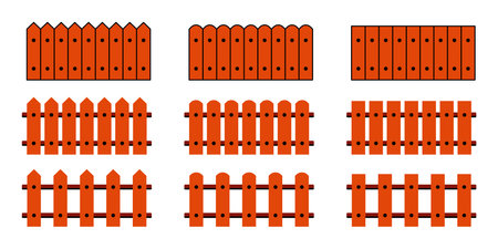 Fence icon on group isolated on white background. Vector illustration.のイラスト素材