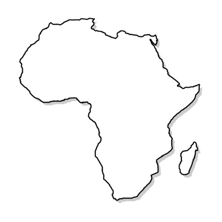 Africa map outline. Black and white concept. vector illustration.のイラスト素材