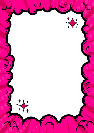 Comic frame background template. Purple color concept. Design illustration.のイラスト素材