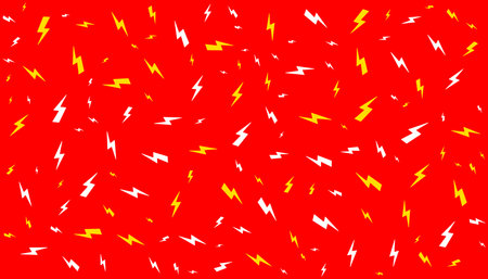 Lightning background template. Isolated on red background. Vector design.のイラスト素材