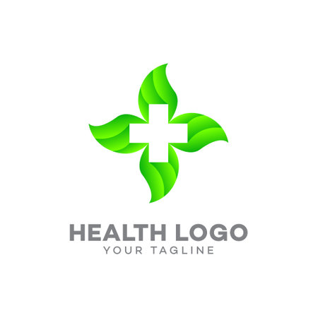 Health care logo with plus sign, Medical pharmacy logo design templateのイラスト素材