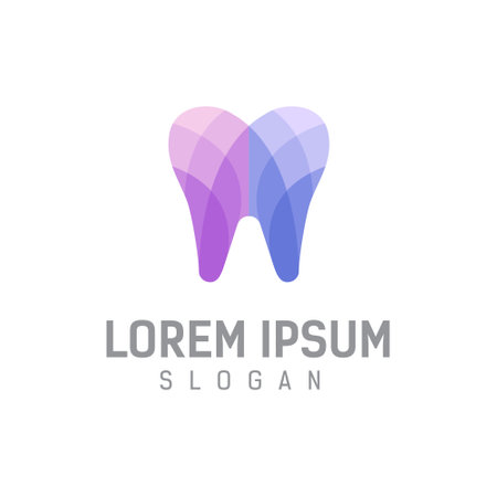 Tooth logo concept in colorful 3D style, Modern Dental Logo Design, Medical care logo, Creative Dentist Logo, Dental clinicのイラスト素材