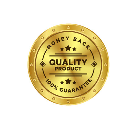 Gold and silver luxury retro badge, Premium-quality vector badges luxury black label, Premium badge medal with genuine gold stamp, Gold label retro vintage collectionのイラスト素材
