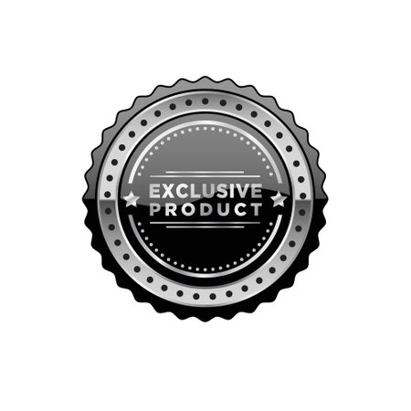 Gold and silver luxury retro badge, Premium-quality vector badges luxury black label, Premium badge medal with genuine gold stamp, Gold label retro vintage collectionのイラスト素材