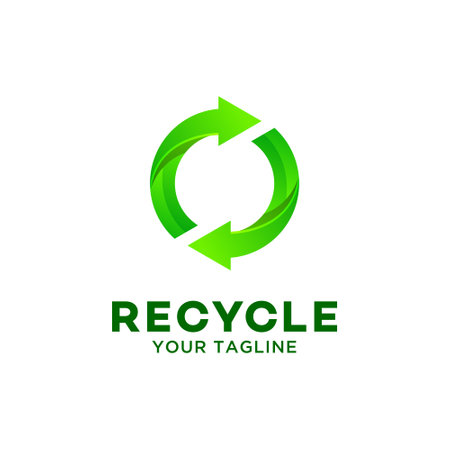 Icon of the recycling symbol vector, recycle and rotate arrow iconのイラスト素材