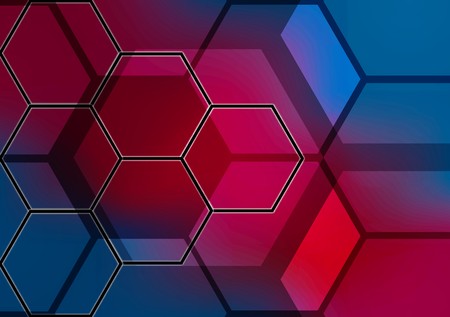 Abstract hexagon background with an interesting blend of colors