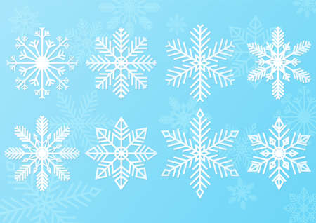 set of snowflakes design for winter. vector illustration