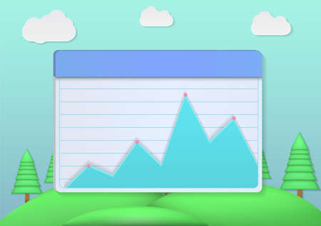 Infographic screen with cloud and sky background