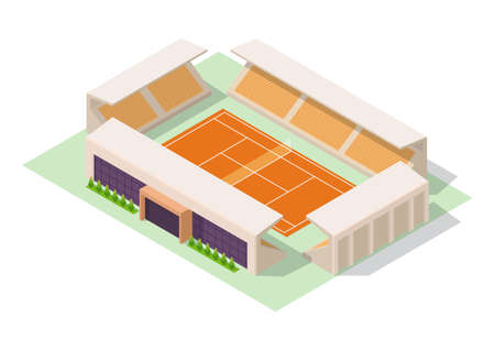 Vector isometric tennis stadiumのイラスト素材
