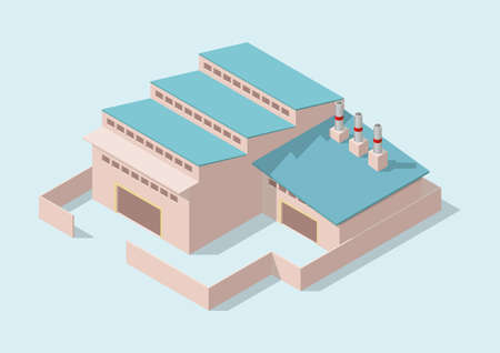 Isometric simple industrial buildingのイラスト素材
