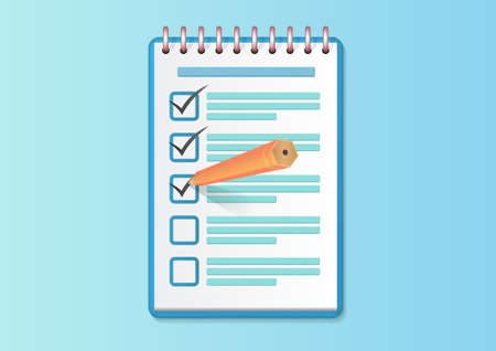 business paper with pencil planning conceptのイラスト素材