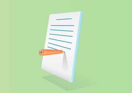 business paper with pencil planning conceptのイラスト素材